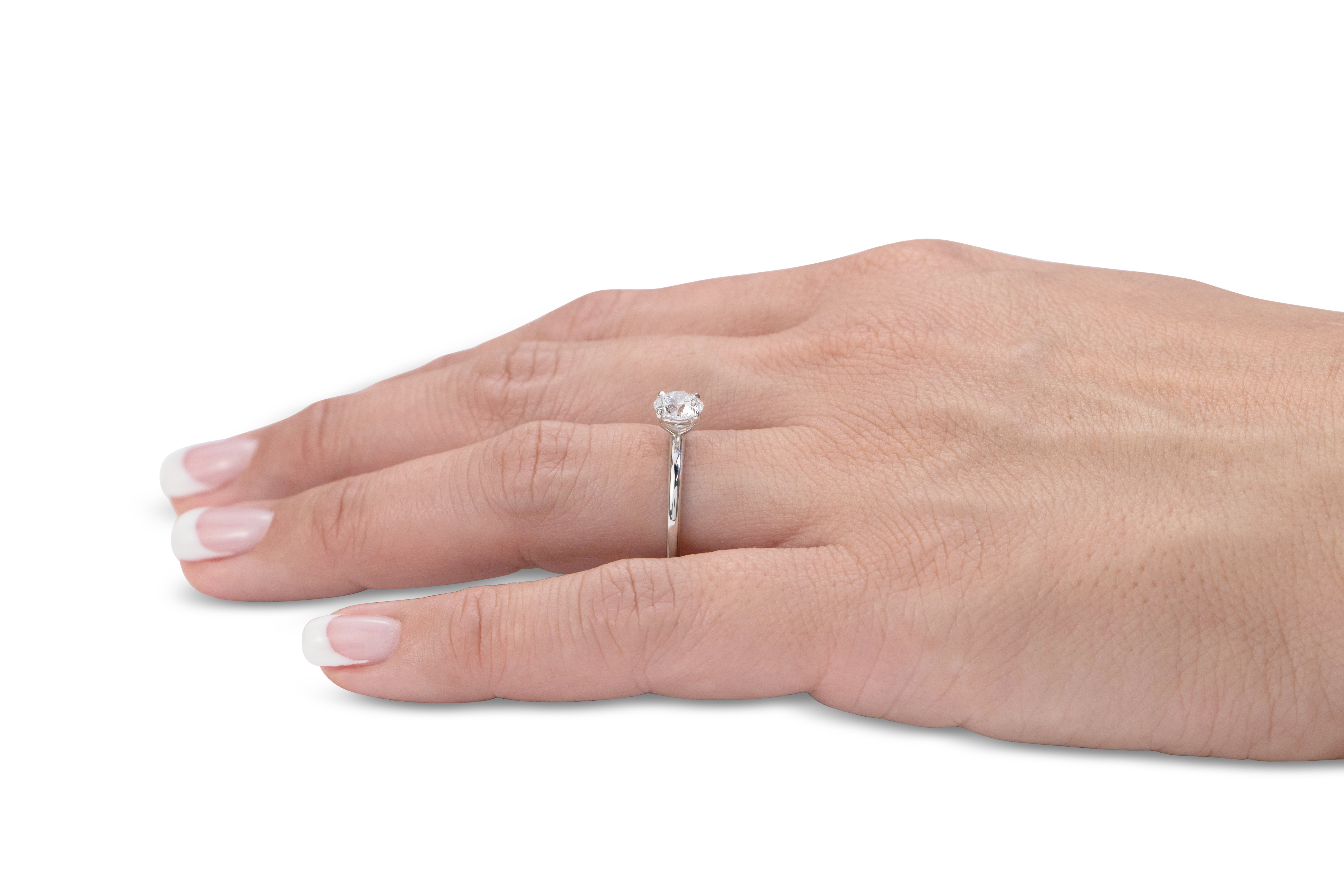 Signature Simulant Diamond 1.00 carat* round brilliant solitaire engagement ring in 10 carat rose and white gold