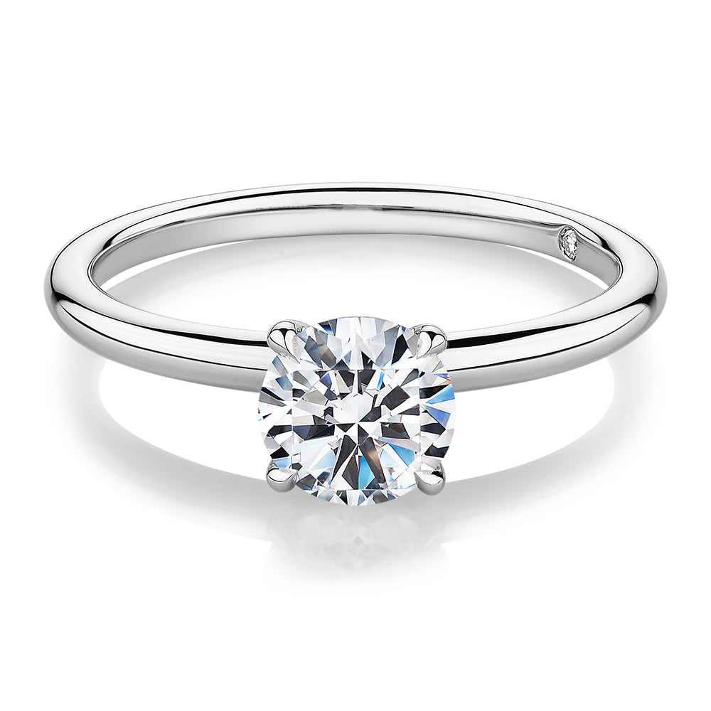Premium Certified Lab-Grown Diamond, 1.00 carat round brilliant solitaire engagement ring in platinum