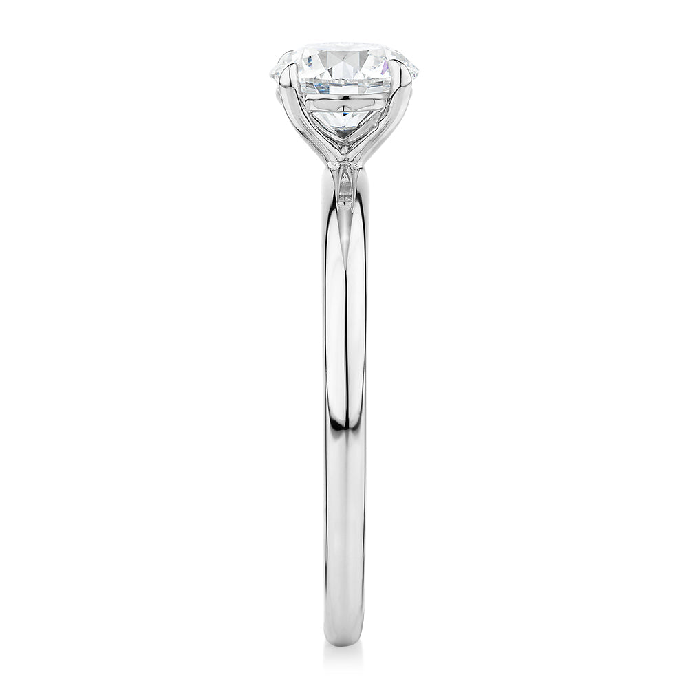 Premium Certified Lab-Grown Diamond, 1.00 carat round brilliant solitaire engagement ring in platinum