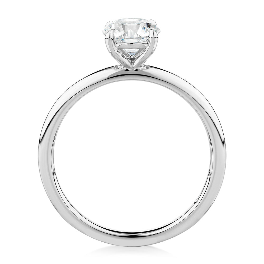 Signature Simulant Diamond 1.00 carat* round brilliant solitaire engagement ring in 10 carat white gold