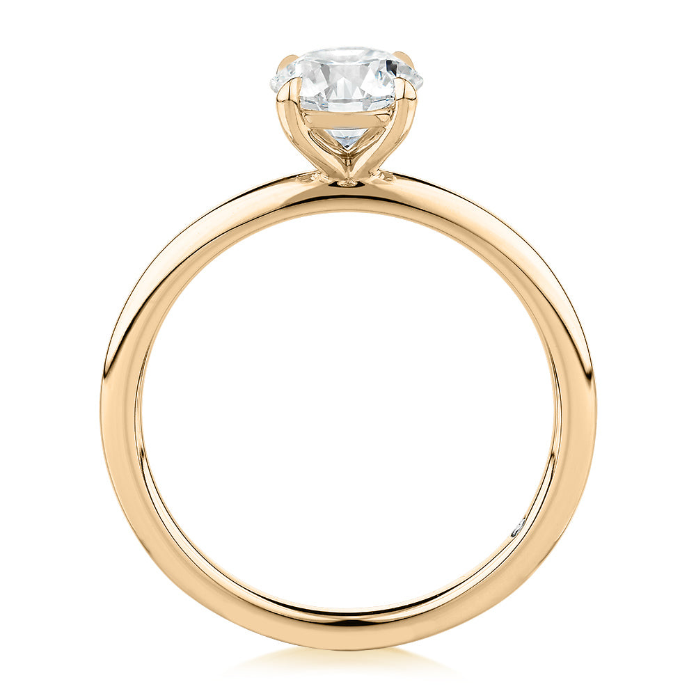 Signature Simulant Diamond 1.00 carat* round brilliant solitaire engagement ring in 10 carat yellow gold
