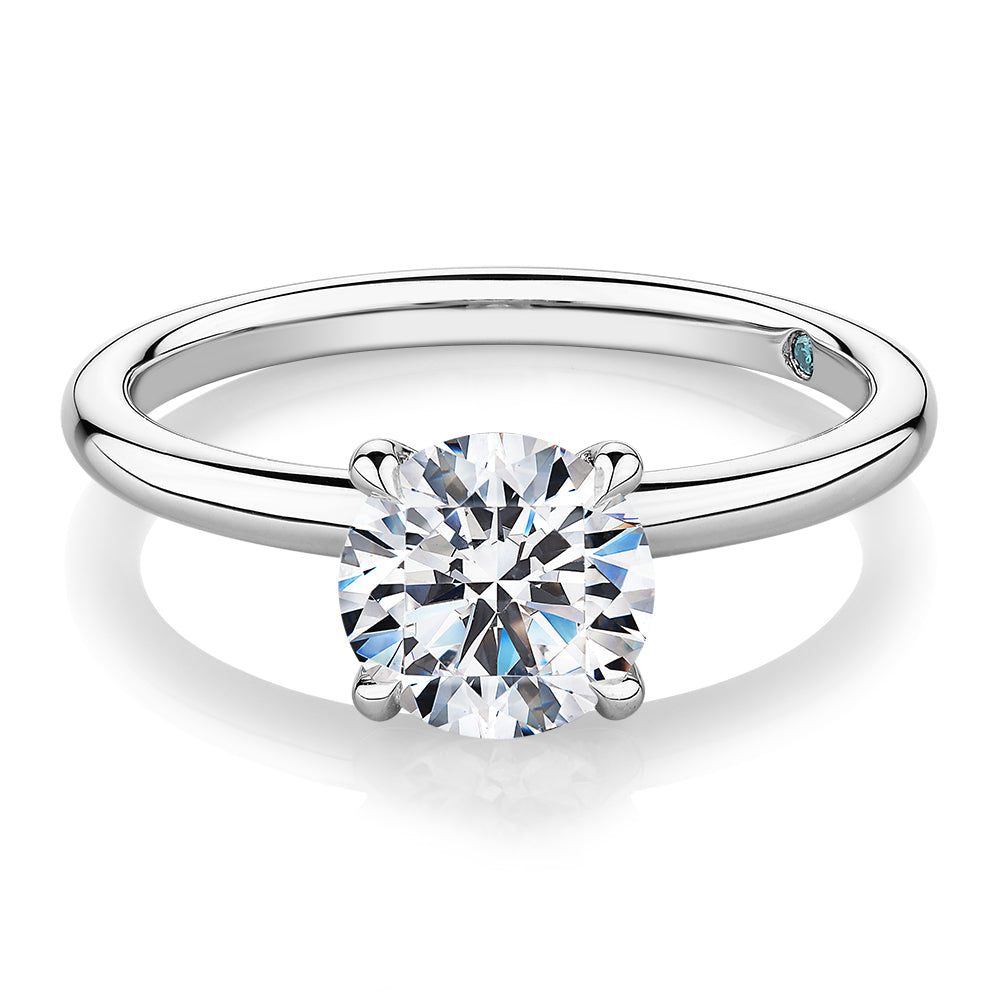 Premium Certified Lab-Grown Diamond, 1.50 carat round brilliant solitaire engagement ring in 14 carat white gold