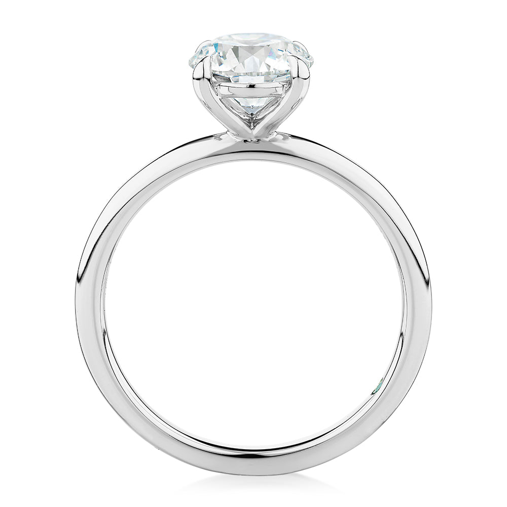 Premium Certified Lab-Grown Diamond, 1.50 carat round brilliant solitaire engagement ring in 14 carat white gold