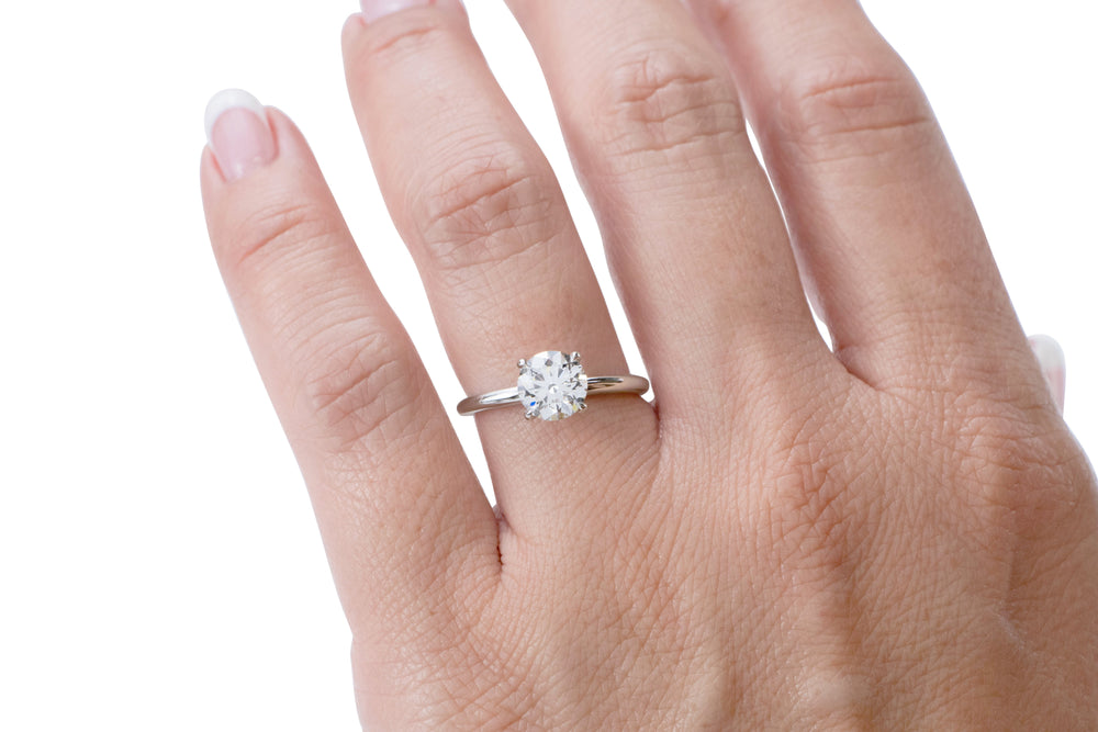 Premium Certified Lab-Grown Diamond, 1.50 carat round brilliant solitaire engagement ring in platinum