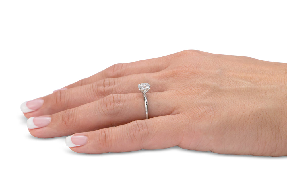 Premium Certified Lab-Grown Diamond, 1.50 carat round brilliant solitaire engagement ring in platinum
