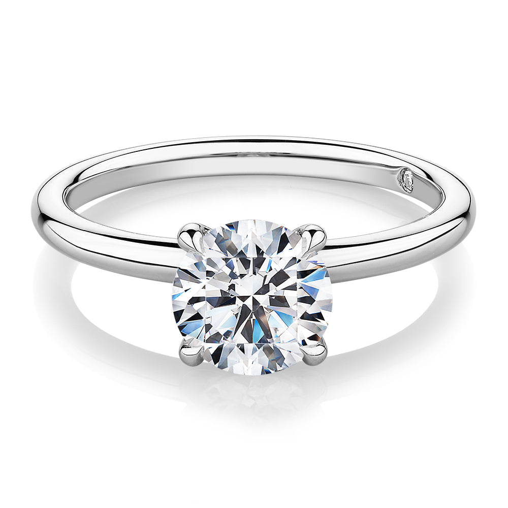 Signature Simulant Diamond 1.50 carat* round brilliant solitaire engagement ring in 10 carat white gold