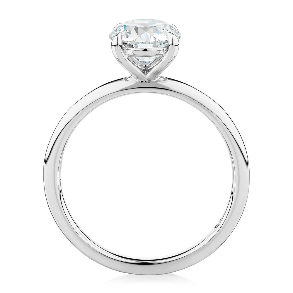 Signature Simulant Diamond 1.50 carat* round brilliant solitaire engagement ring in 10 carat white gold
