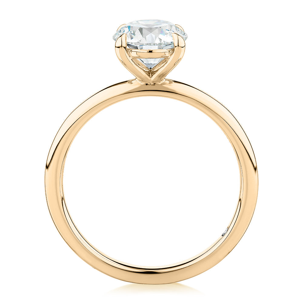 Signature Simulant Diamond 1.50 carat* round brilliant solitaire engagement ring in 10 carat yellow gold