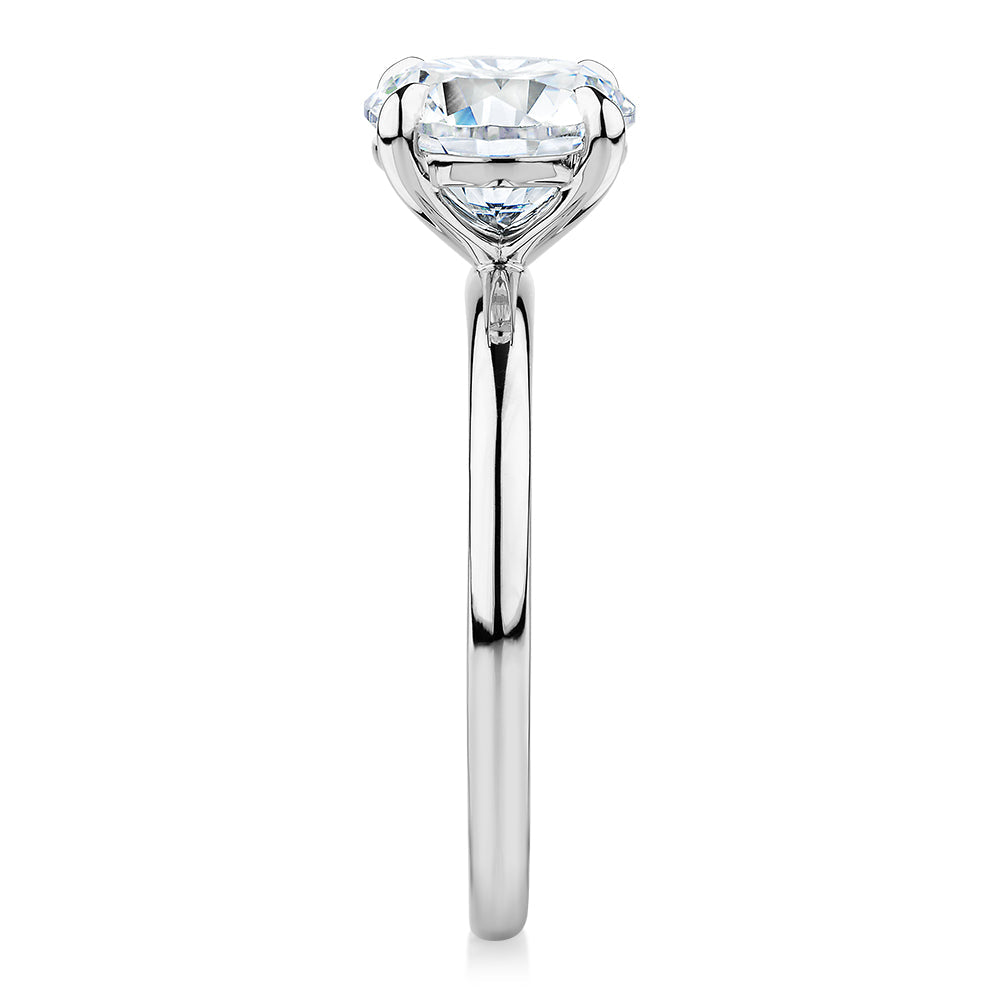 Signature Simulant Diamond 2.00 carat* round brilliant solitaire engagement ring in 10 carat white gold