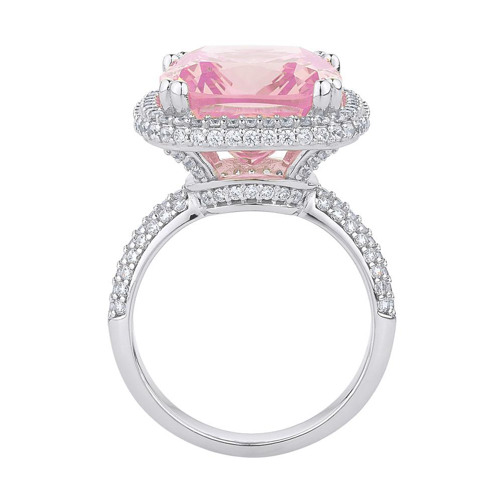 Dress ring with 11.98 carats* of diamond simulants in sterling silver