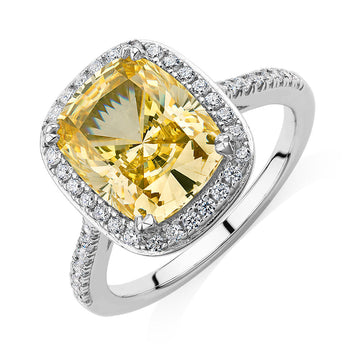 Dress ring with 5.35 carats* of diamond simulants in sterling silver secondary view